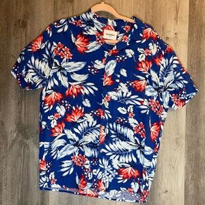 Goodfellow & Co Men's Vibrant Blue and Red Floral Shirt